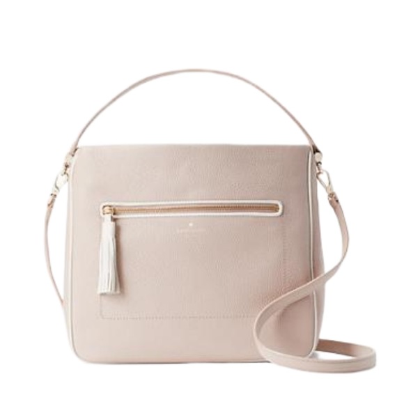 NWT leather Kate spade fringe leather zip bag